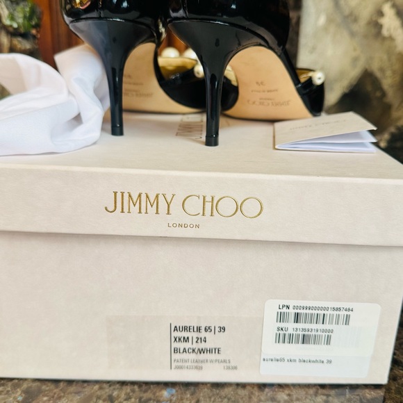 Jimmy Choo Black Heels with Pearl Accents - Picture 14 of 14